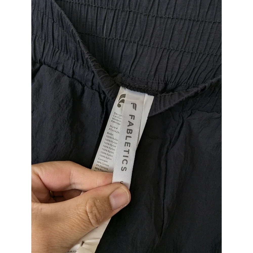 Fabletics Windbreaker Pants Womens S Black Rainbow Side Stripe Zip Ankle Track - Picture 4 of 7